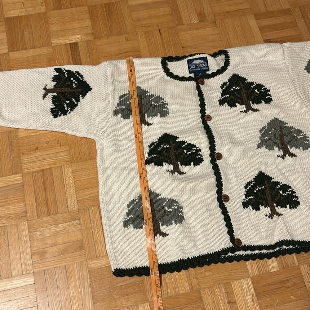 Rey Wear Tree Pattern Knit Cardigan - Picture 4 of 13